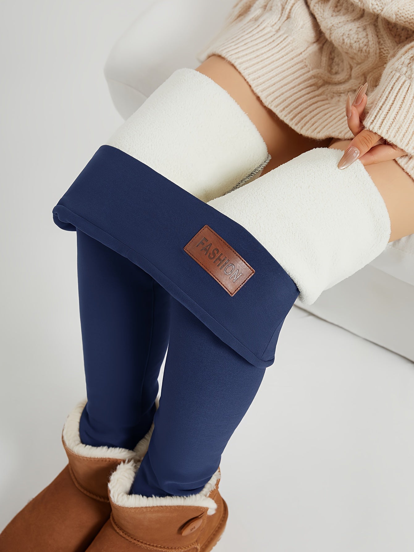 Women's Plush-Lined High Waist Winter Leggings - MISCOZY