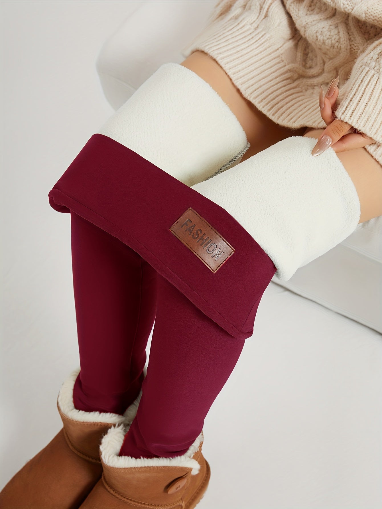 Women's Plush-Lined High Waist Winter Leggings - MISCOZY
