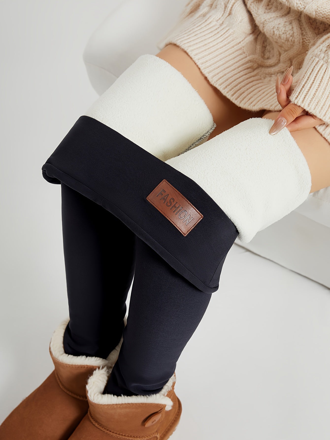 Women's Plush-Lined High Waist Winter Leggings - MISCOZY