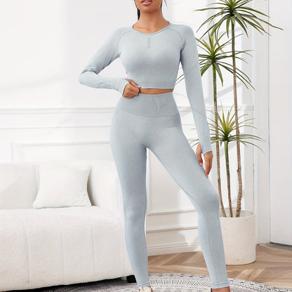 Miscozy's 2-Piece High-Waisted Leggings & Cropped Top Set