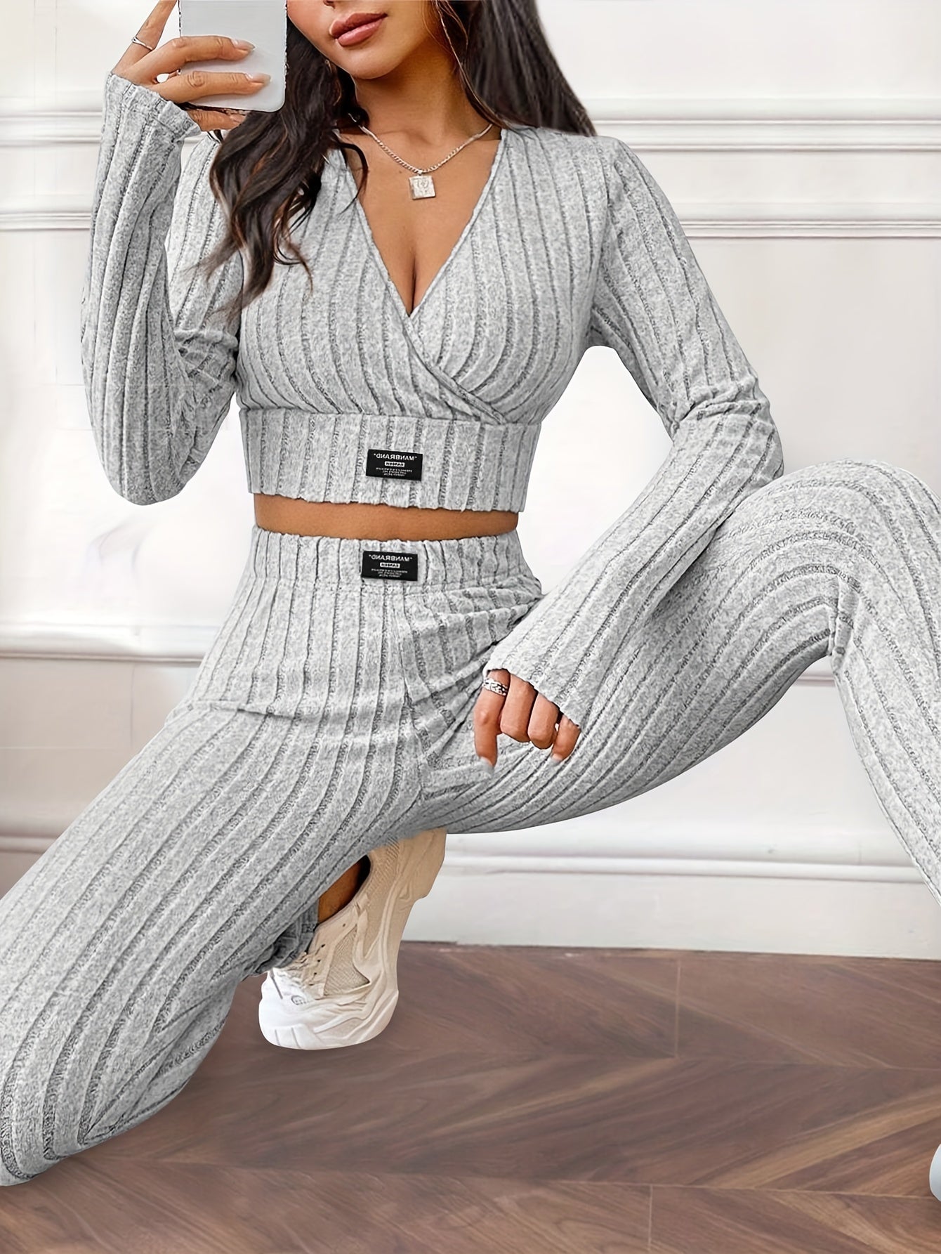 Miscozy's Ribbed Two-Piece Set / Top & Pants Outfits