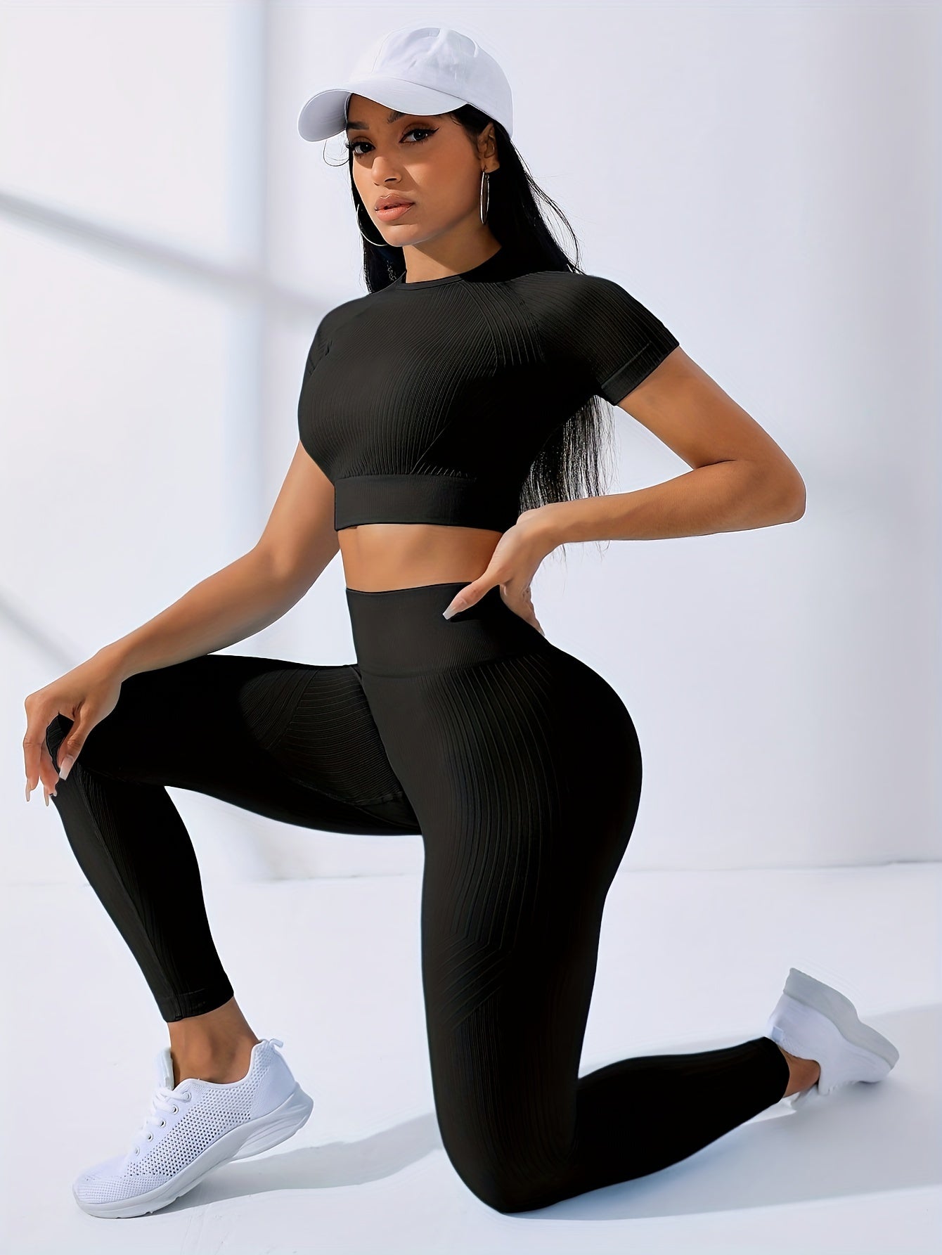 Miscozy 2pcs Yoga Set - Crop Top & High Waist Leggings