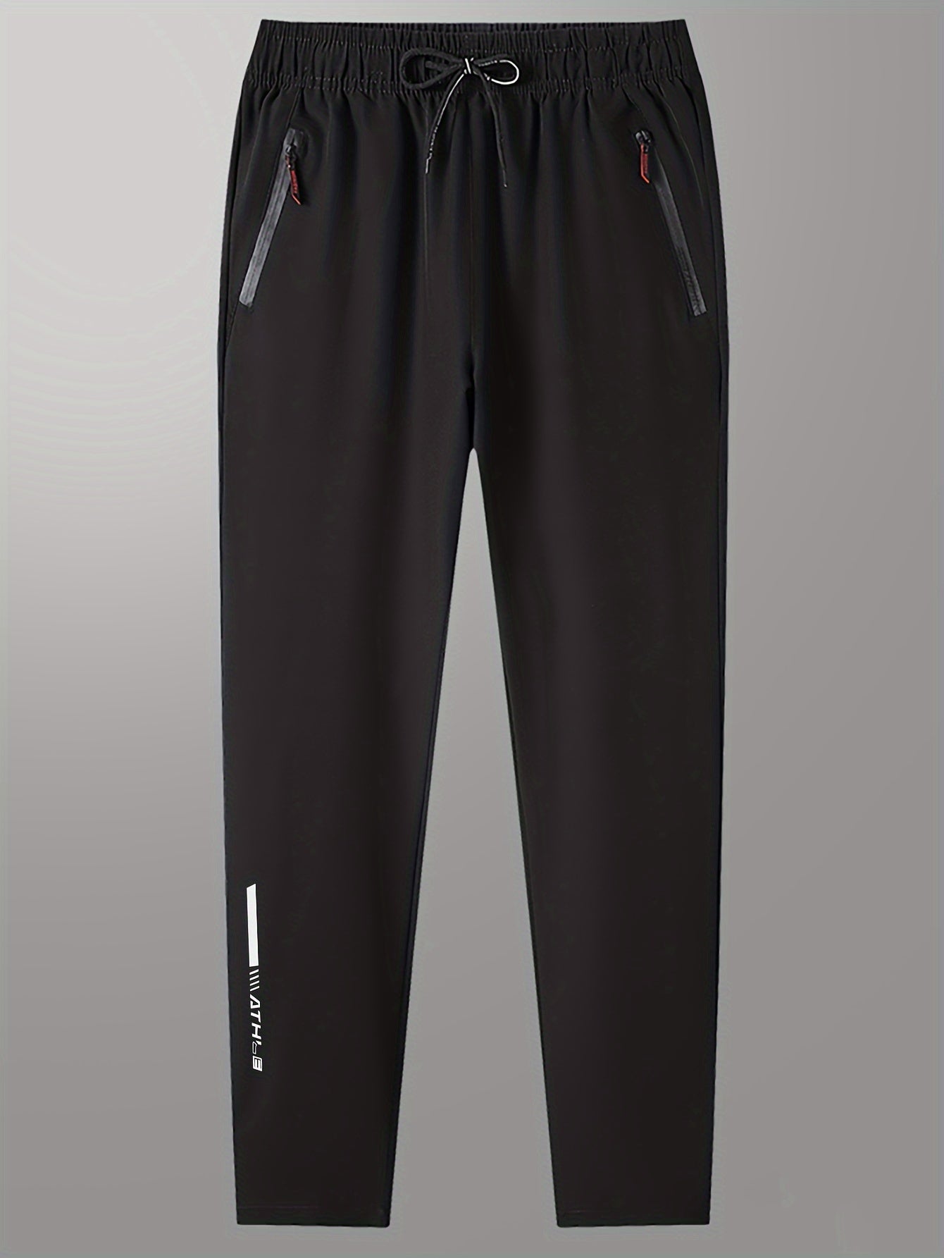 Men's Solid Track Pants With Zipper Pockets - MISCOZY