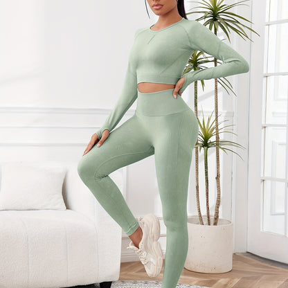 Miscozy's 2-Piece High-Waisted Leggings & Cropped Top Set