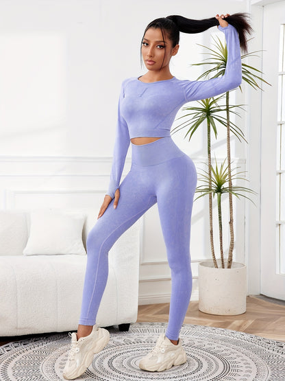 Miscozy's 2-Piece High-Waisted Leggings & Cropped Top Set