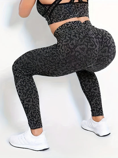 Miscozy Seamless High-Waisted Leopard Yoga Pants