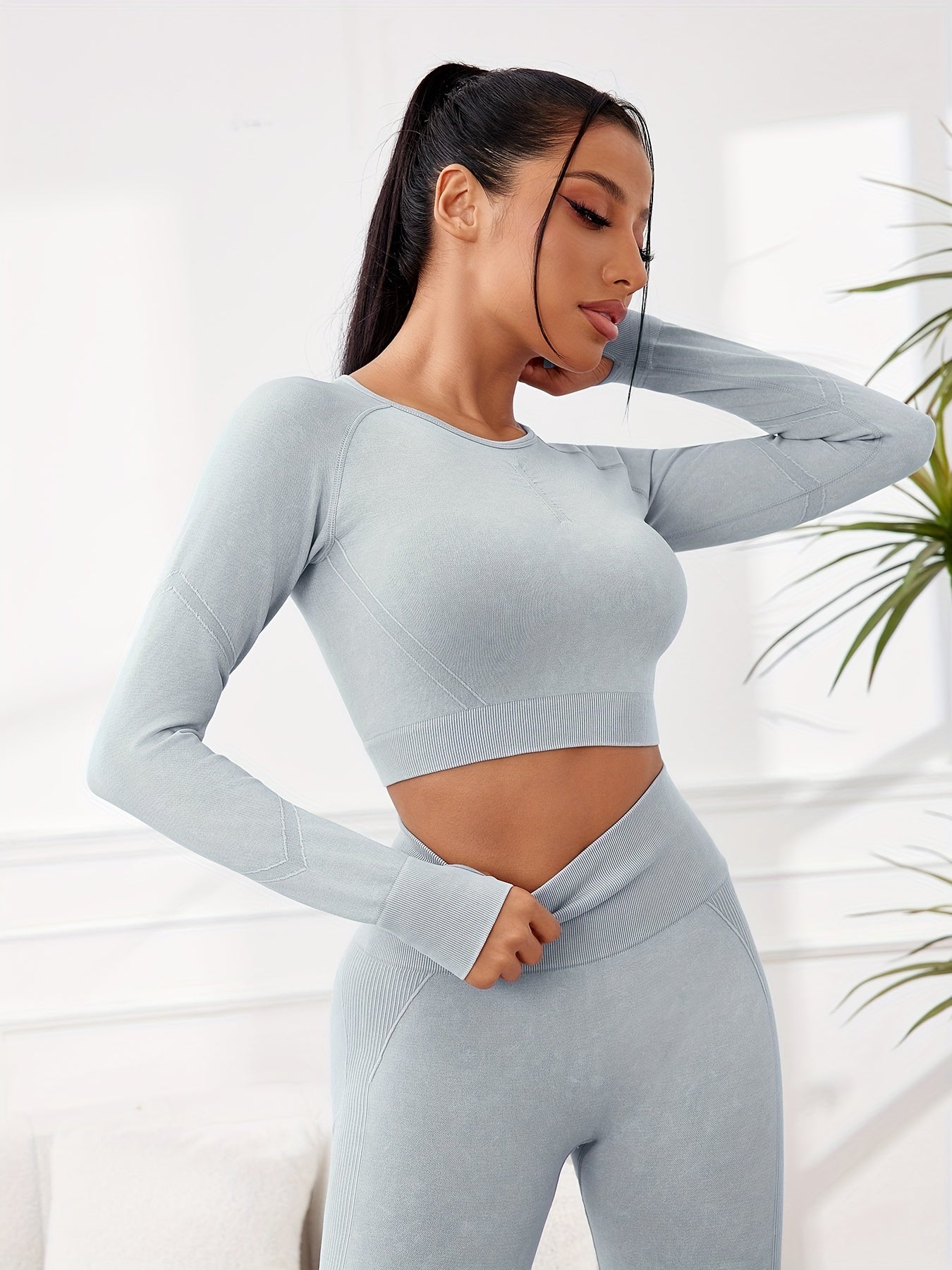 Miscozy's 2-Piece High-Waisted Leggings & Cropped Top Set