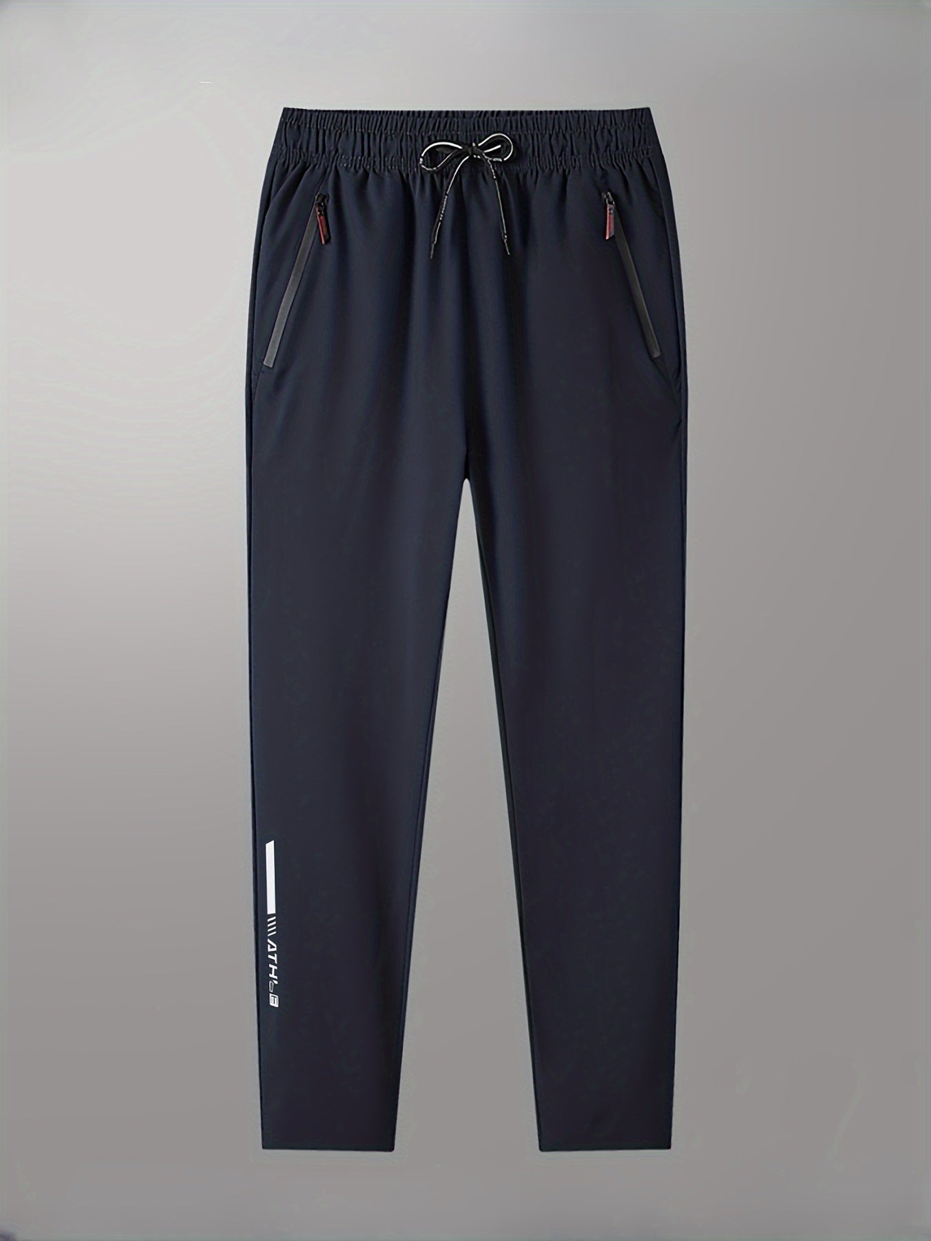 Men's Solid Track Pants With Zipper Pockets - MISCOZY