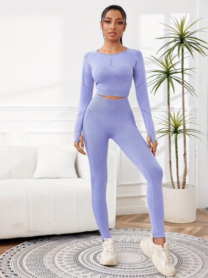 Miscozy's 2-Piece High-Waisted Leggings & Cropped Top Set