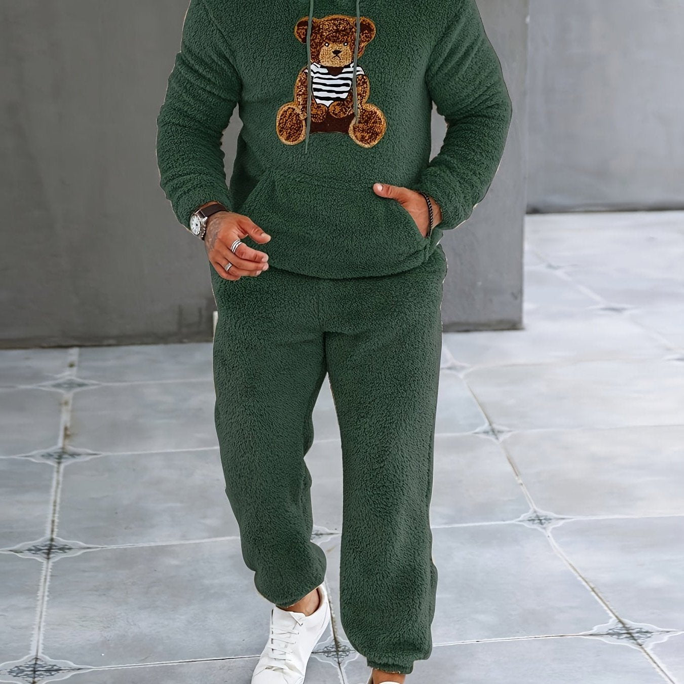 Men's warm Fuzzy Fleece 2-Piece Set - MISCOZY