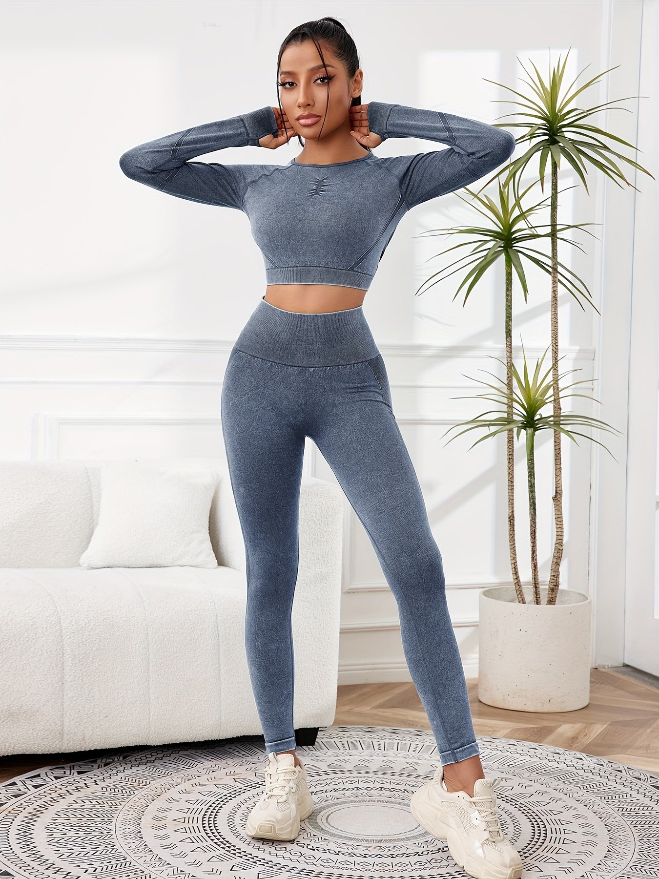 Miscozy's 2-Piece High-Waisted Leggings & Cropped Top Set