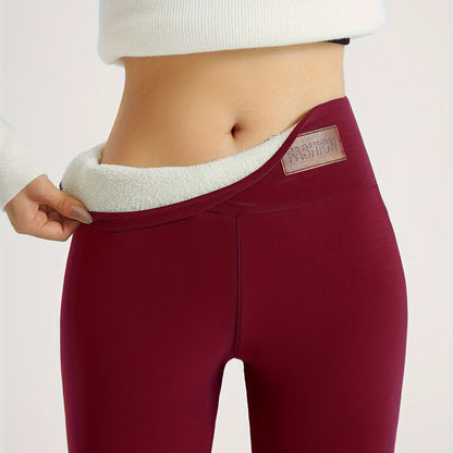 Women's Plush-Lined High Waist Winter Leggings - MISCOZY