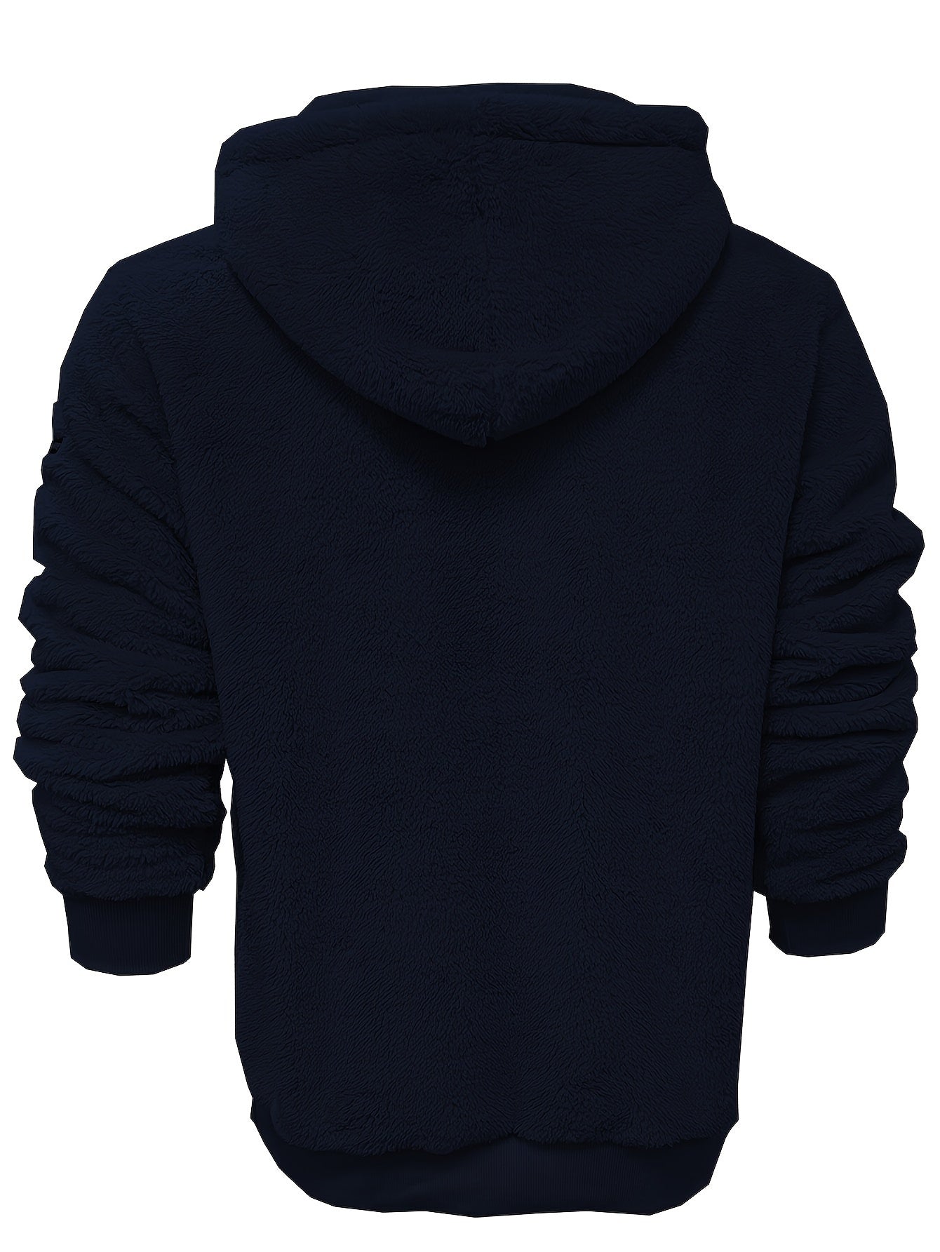 Men's Solid Color Fleece-Lined Hooded Zip-Up Sweatshirt - MISCOZY