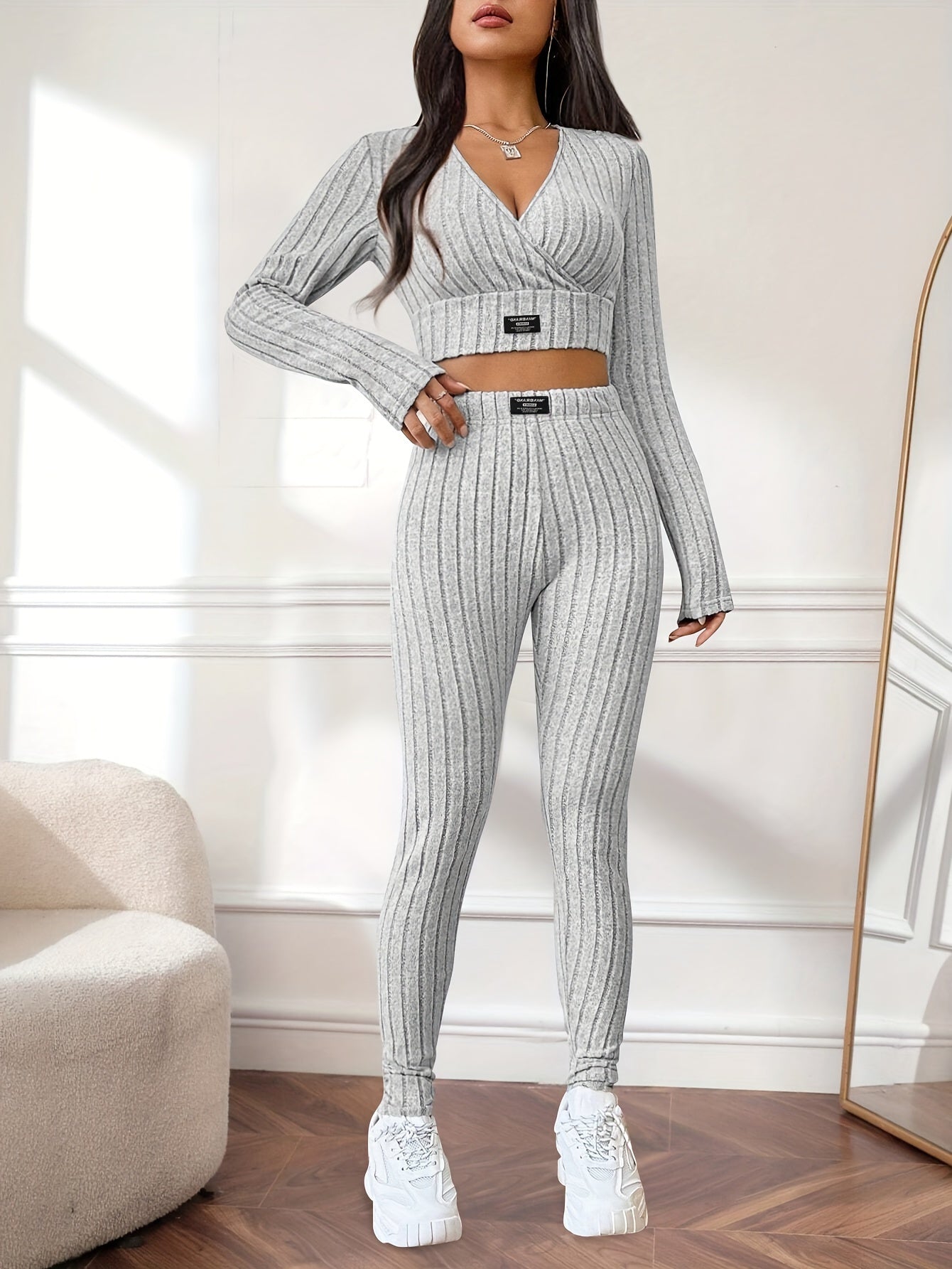 Miscozy's Ribbed Two-Piece Set / Top & Pants Outfits