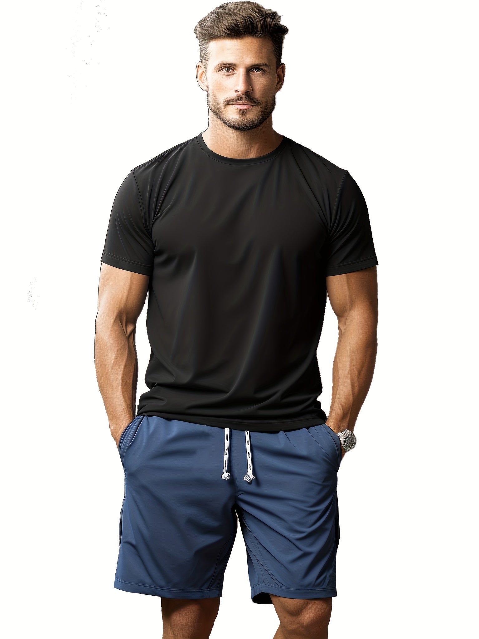 5-Pack Sports Crew Neck T-Shirts for Men - MISCOZY