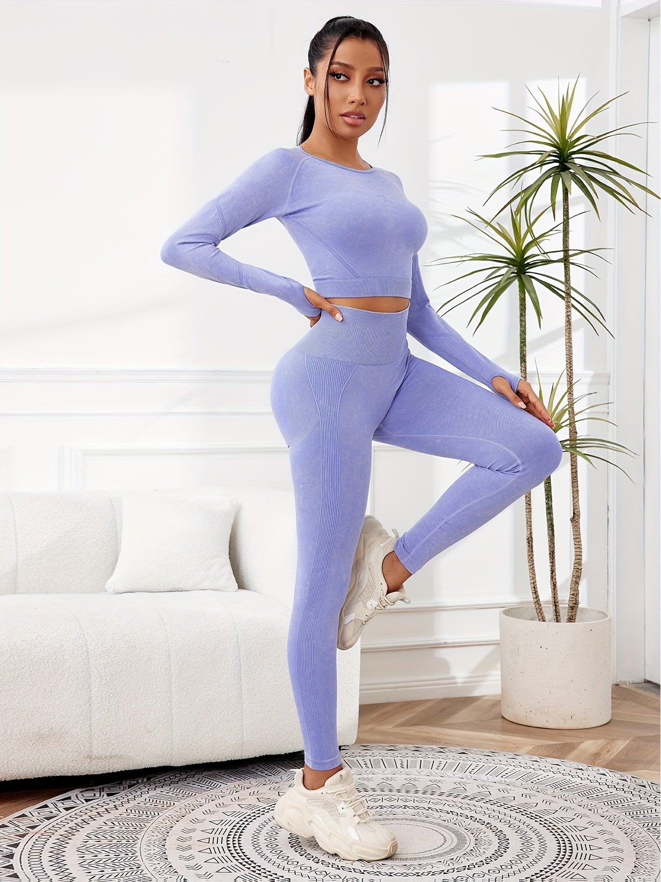 Miscozy's 2-Piece High-Waisted Leggings & Cropped Top Set