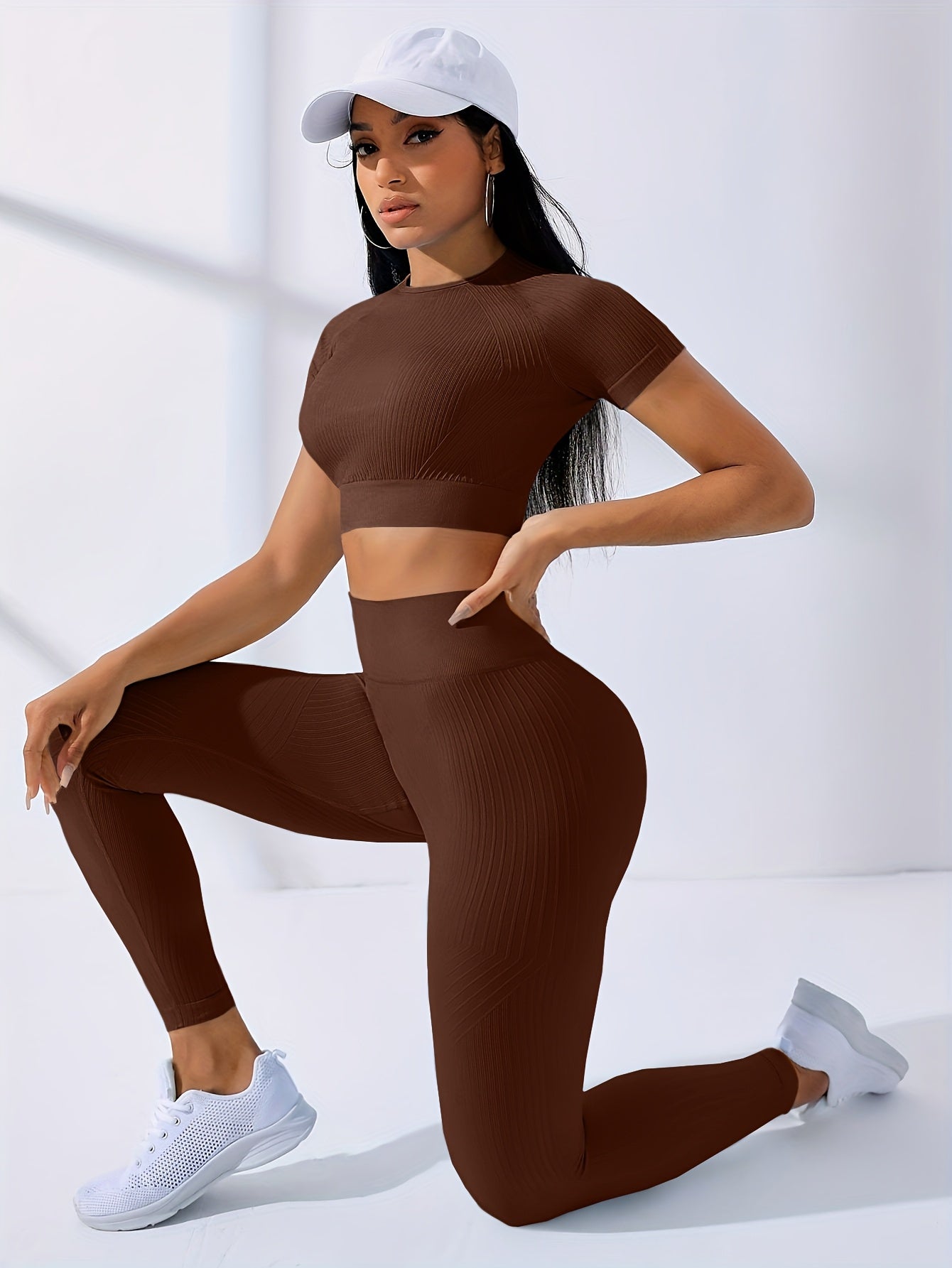 Miscozy 2pcs Yoga Set - Crop Top & High Waist Leggings