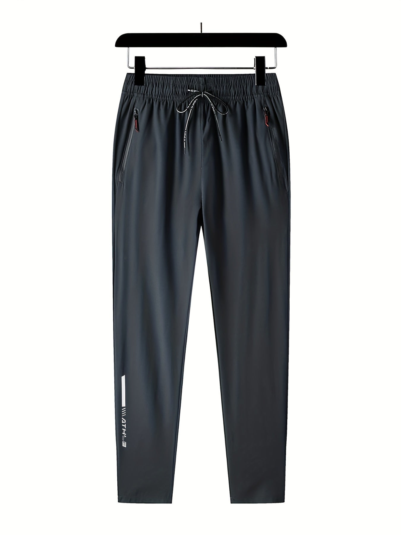 Men's Solid Track Pants With Zipper Pockets - MISCOZY