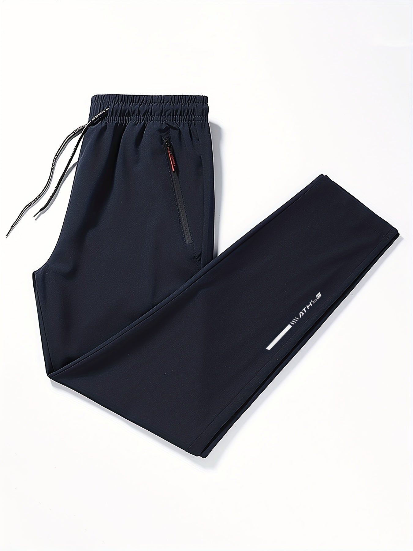 Men's Solid Track Pants With Zipper Pockets - MISCOZY