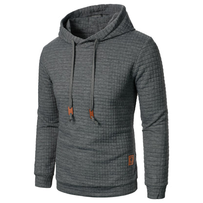 Men's Plaid Jacquard Hoodie - MISCOZY