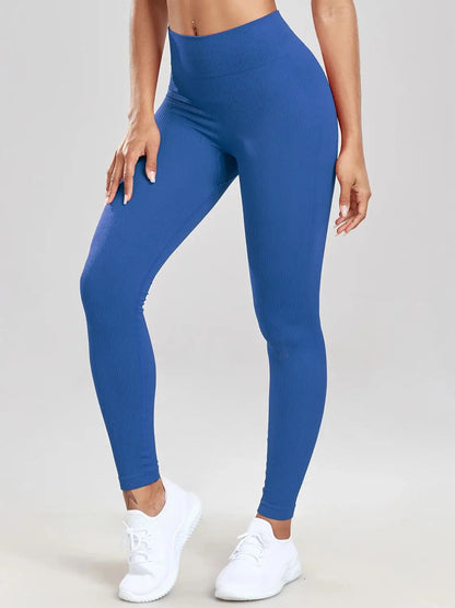 Seamless Ribbed High-Waisted Women's Leggings - MISCOZY