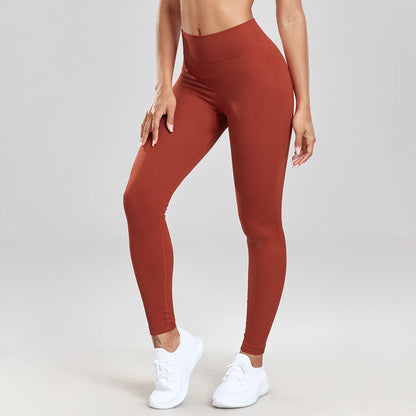 Seamless Ribbed High-Waisted Women's Leggings - MISCOZY