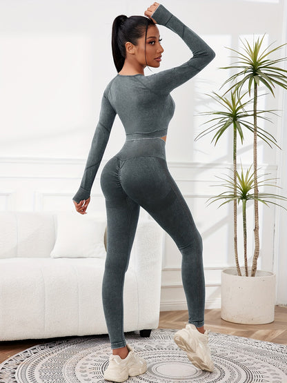 Miscozy's 2-Piece High-Waisted Leggings & Cropped Top Set