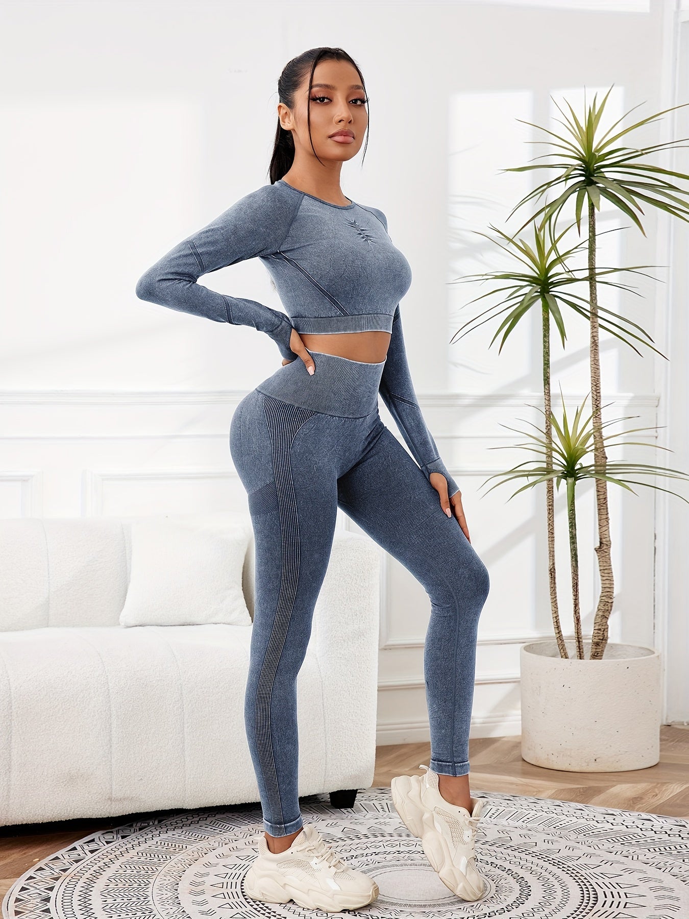 Miscozy's 2-Piece High-Waisted Leggings & Cropped Top Set