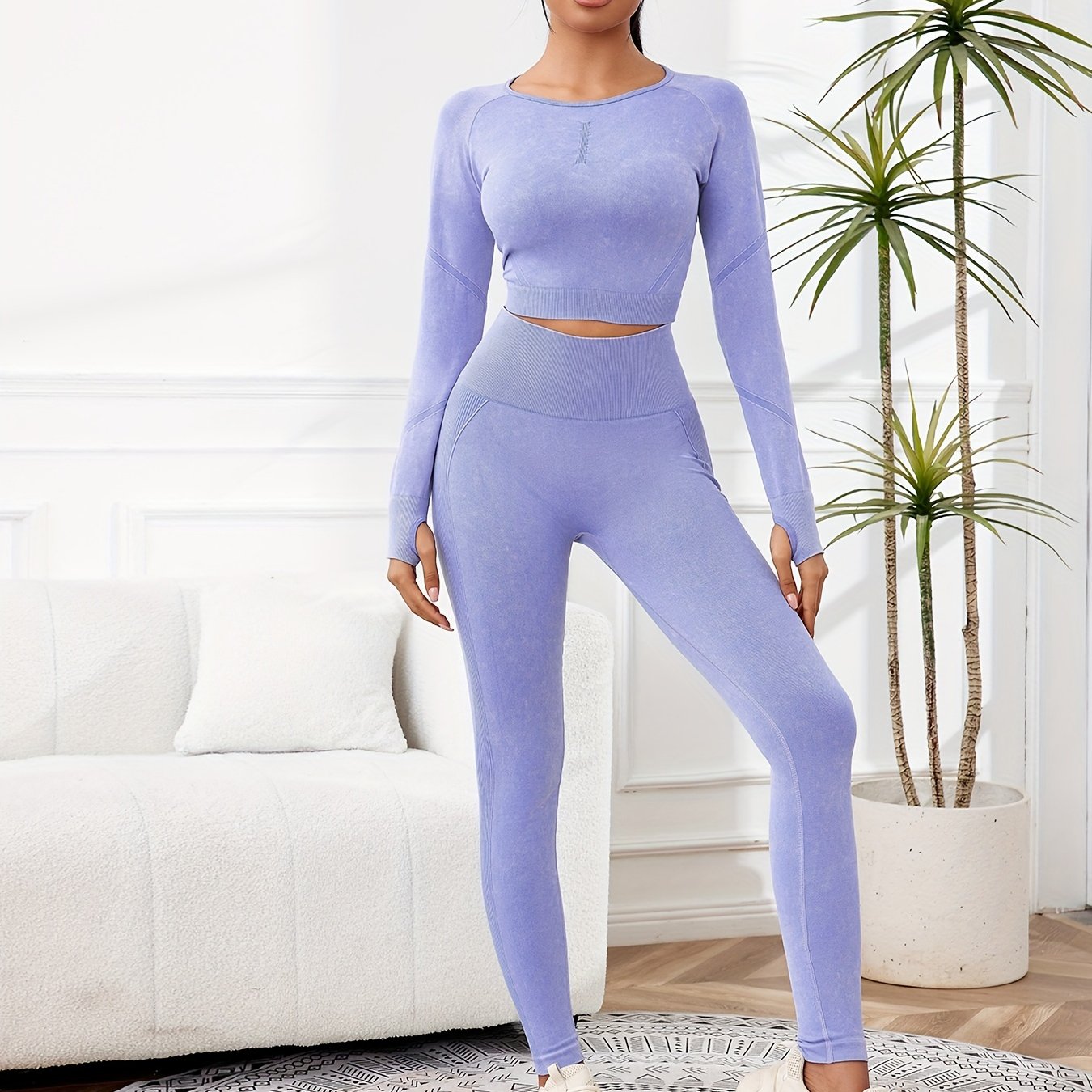 Miscozy's 2-Piece High-Waisted Leggings & Cropped Top Set