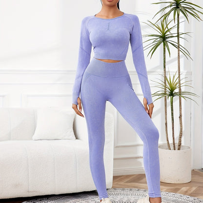 Miscozy's 2-Piece High-Waisted Leggings & Cropped Top Set