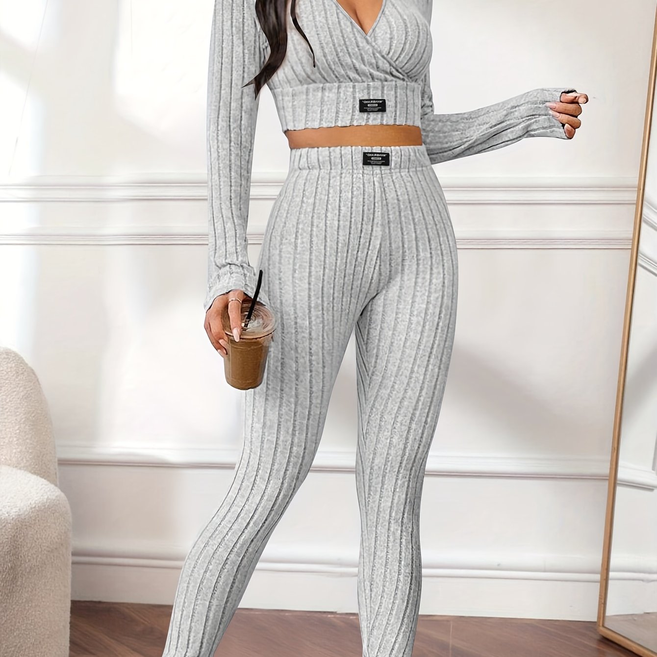 Miscozy's Ribbed Two-Piece Set / Top & Pants Outfits