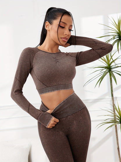 Miscozy's 2-Piece High-Waisted Leggings & Cropped Top Set