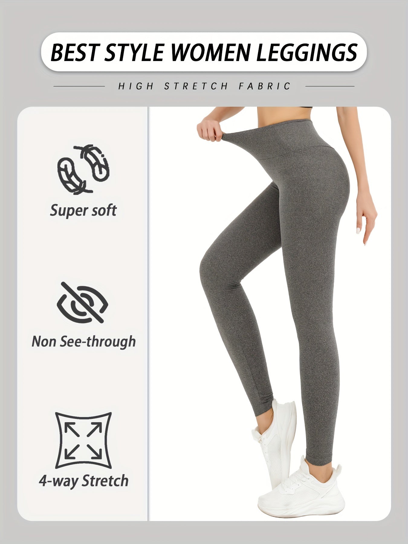 Super Soft High-Waisted Leggings for Women - MISCOZY